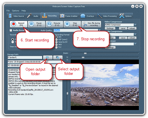 Specify Recording Settings & Start Recording