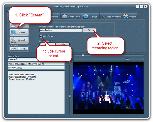 Choose the Recording Region