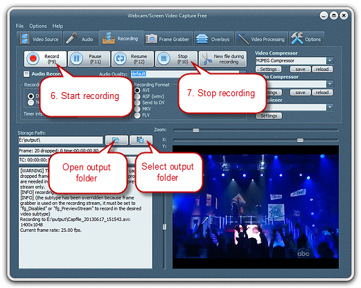 Specify Recording Settings & Start Recording