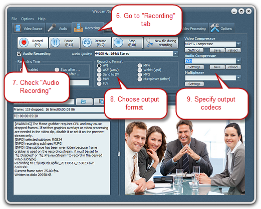 Specify Recording Settings & Start Recording