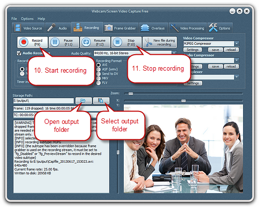 Specify Recording Settings & Start Recording