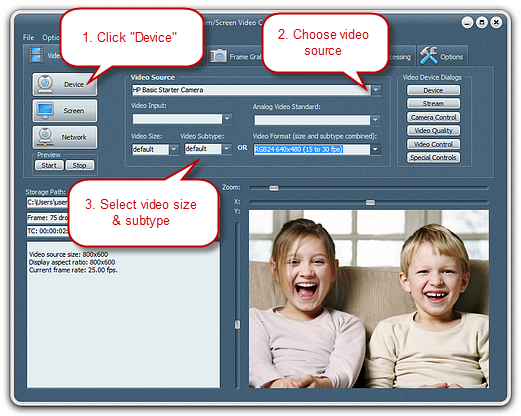 Choose Recording Video Source & Set the Output Video